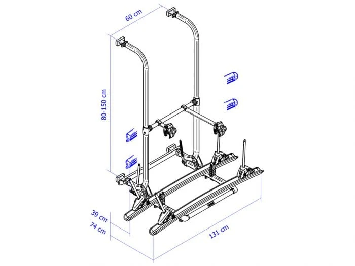 Thule Elite G2 porte-vélos Thule Elite G2 Porte-vélos -Magasin Obelink 339921 339921 images other thuleeliteg2standard dimensions 1 ecommerce