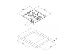 CAN PC1322 Plaque De Cuisson Gaz Encastrable