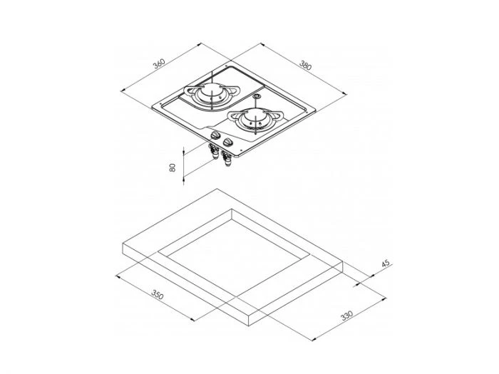 CAN PC1322 plaque de cuisson gaz encastrable CAN PC1322 Plaque De Cuisson Gaz Encastrable -Magasin Obelink 430420 430420 images other canpc13222pitkooktoestel1 1 ecommerce