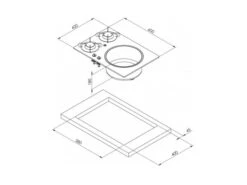 CAN PV1360 Combiné Plan De Cuisson Gaz Avec évier