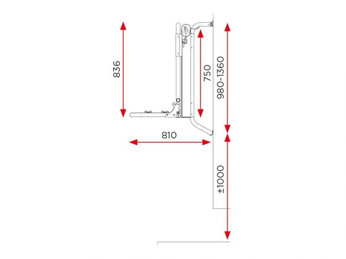 BR-Systems porte-vélos élévateur électrique BR-Systems Porte-vélos élévateur électrique -Magasin Obelink br systems elektrische lift fietsendrager 6 tekening ecommerce 8380