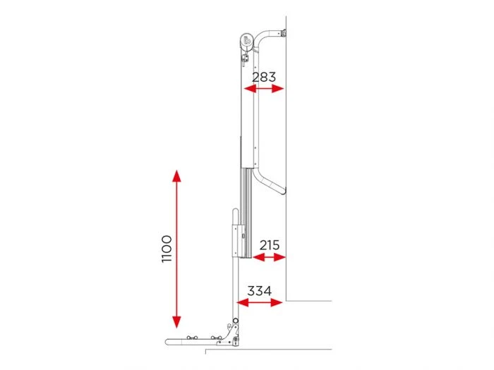 BR-Systems porte-vélos élévateur électrique BR-Systems Porte-vélos élévateur électrique -Magasin Obelink br systems elektrische lift fietsendrager 7 tekening ecommerce 4407