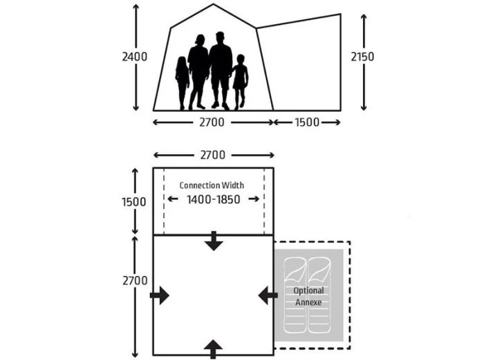 Kampa Cross Air TG tente de hayon Kampa Cross Air TG Tente De Hayon -Magasin Obelink kampa cross air tg kleptent plattegrond ecommerce a8e0 1