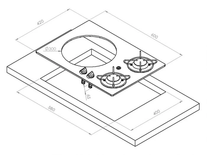 Navy Load combiné plaque de cuisson en verre 2 feux avec évier 60 x 42 Navy Load Combiné Plaque De Cuisson En Verre 2 Feux Avec évier 60 X 42 -Magasin Obelink