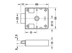 Obelink Partie Intérieure Serrure -Magasin Obelink obelink binnendeel slot tekening ecommerce d714